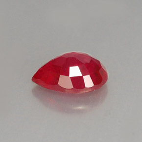 Rubis rouge naturelle en forme de poire, 1,51 ct, VS-SI