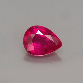 Rubis rouge naturelle en forme de poire, 1,31 ct, VS-SI