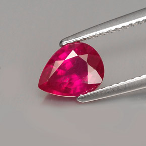 Rubis rouge naturelle en forme de poire, 1,31 ct, VS-SI