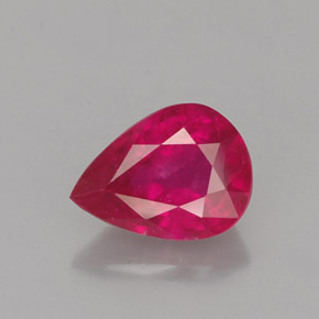 Rubis rouge naturelle en forme de poire, 1,54 ct, VS-SI