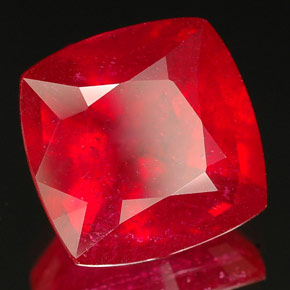 Rubis rouge naturelle coupe coussin, 5,00 ct, SI