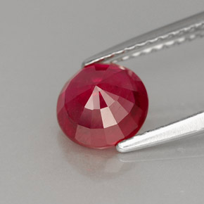 Rubis rouge naturelle coupe roude, 1,40 ct, VS-SI