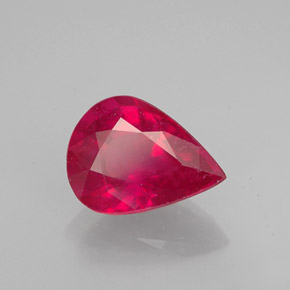 Rubis rouge naturelle en forme de poire, 1,91 ct, VS-SI