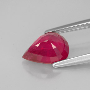 Rubis rouge naturelle en forme de poire, 1,91 ct, VS-SI
