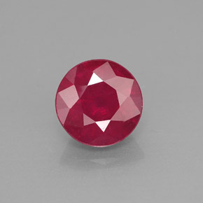 Rubis rouge naturelle coupe roude, 1,87 ct, VS-SI