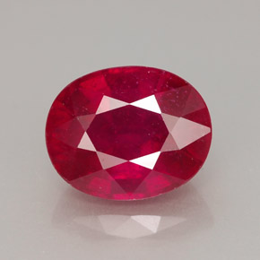Rubis rouge naturelle coupe ovale, 4,10 ct, VS-SI