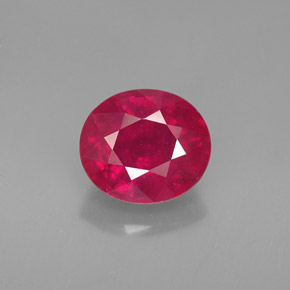 Rubis rouge naturelle coupe ovale, 1,80 ct, VS-SI