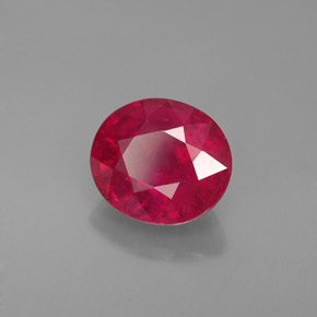 Rubis rouge naturelle coupe ovale, 1,80 ct, VS-SI