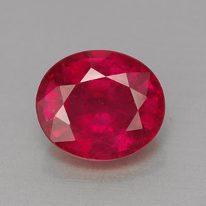 Rubis rouge naturelle coupe ovale, 1,60 ct, VS-SI