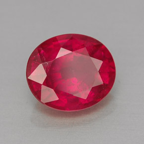 Rubis rouge naturelle coupe ovale, 1,60 ct, VS-SI