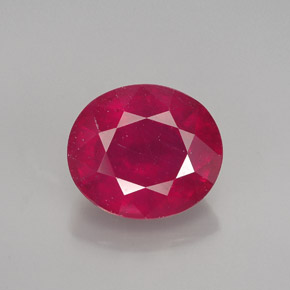Rubis rouge naturelle coupe ovale, 3,27 ct, VS-SI