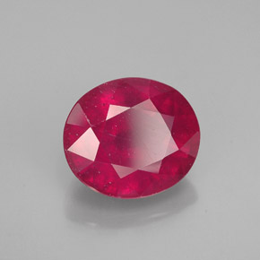 Rubis rouge naturelle coupe ovale, 3,27 ct, VS-SI