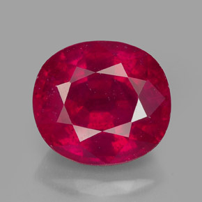 Rubis rouge naturelle coupe ovale, 3,30 ct, VS-SI