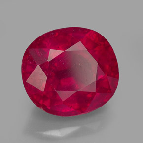 Rubis rouge naturelle coupe ovale, 3,30 ct, VS-SI