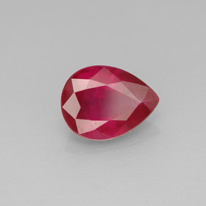 Rubis rouge naturelle en forme de poire, 1,47 ct, VS-SI