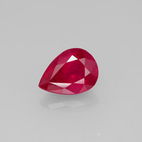 Rubis rouge naturelle en forme de poire, 1,48 ct, VS-SI
