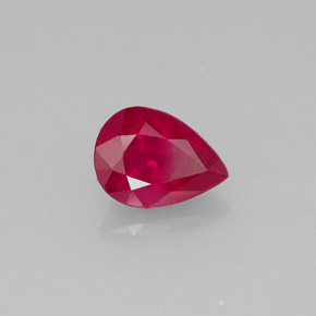 Rubis rouge naturelle en forme de poire, 1,48 ct, VS-SI
