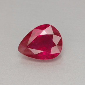 Rubis rouge naturelle en forme de poire, 1,29 ct, VS-SI