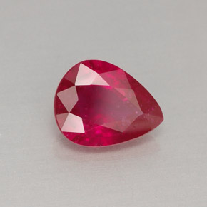 Rubis rouge naturelle en forme de poire, 1,29 ct, VS-SI