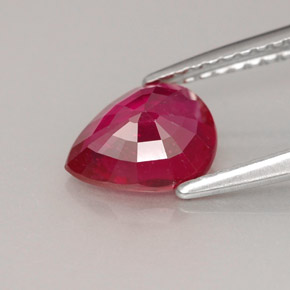 Rubis rouge naturelle en forme de poire, 1,29 ct, VS-SI