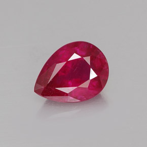Rubis rouge naturelle en forme de poire, 1,48 ct, VS-SI