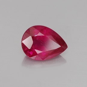 Rubis rouge naturelle en forme de poire, 1,48 ct, VS-SI