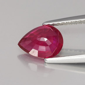 Rubis rouge naturelle en forme de poire, 1,48 ct, VS-SI