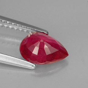 Rubis rouge naturelle en forme de poire, 1,36 ct, VS-SI