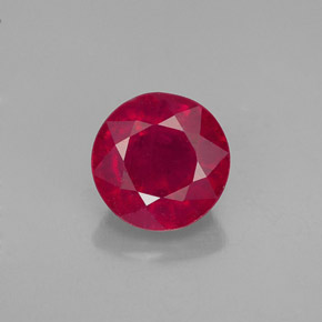 Rubis rouge naturelle coupe roude, 1,69 ct, VS-SI