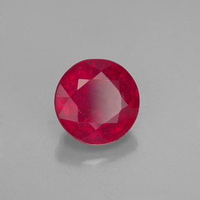 Rubis rouge naturelle coupe roude, 1,69 ct, VS-SI