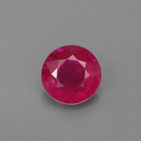 Rubis rouge naturelle coupe roude, 1,07 ct, VS-SI
