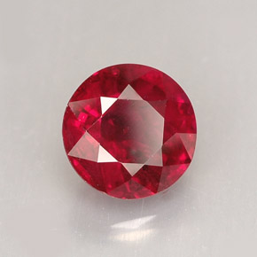 Rubis rouge naturelle coupe roude, 1,48 ct, VS-SI