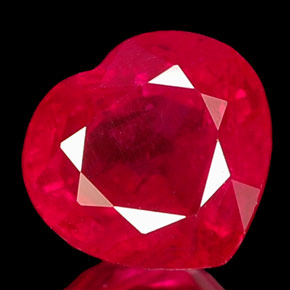 Rubis rouge naturelle forme de coeur, 1,26 ct, VS-SI
