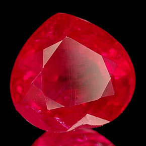 Rubis rouge naturelle forme de coeur, 1,26 ct, VS-SI