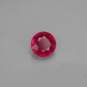 Rubis rouge naturelle coupe roude, 0,85 ct, VS-SI