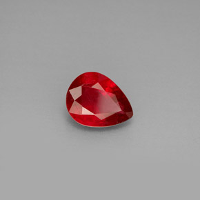 Rubis rouge naturelle en forme de poire, 1,26 ct, VS-SI