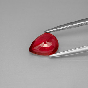 Rubis rouge naturelle en forme de poire, 1,26 ct, VS-SI