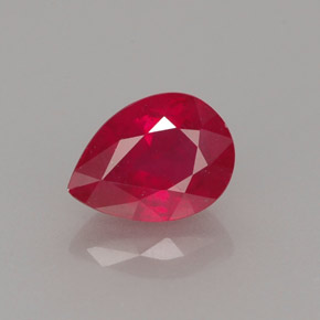Rubis rouge naturelle en forme de poire, 1,13 ct, VS-SI