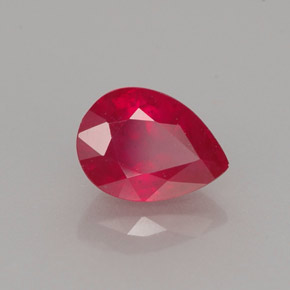 Rubis rouge naturelle en forme de poire, 1,13 ct, VS-SI