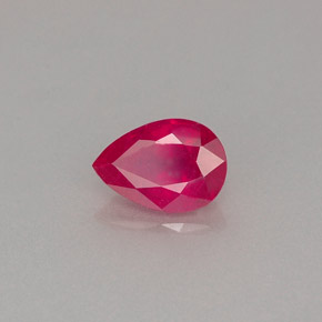 Rubis rouge naturelle en forme de poire, 0,98 ct, VS-SI