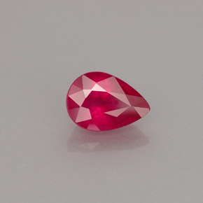 Rubis rouge naturelle en forme de poire, 1,06 ct, VS-SI