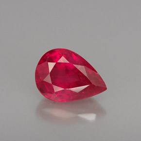 Rubis rouge naturelle en forme de poire, 1,04 ct, VS-SI