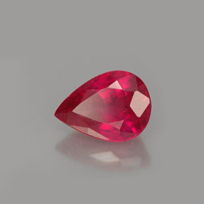 Rubis rouge naturelle en forme de poire, 1,04 ct, VS-SI