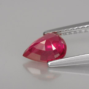 Rubis rouge naturelle en forme de poire, 1,04 ct, VS-SI