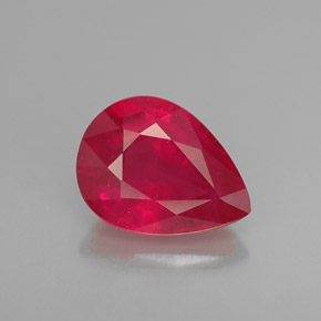 Rubis rouge naturelle en forme de poire, 1,31 ct, VS-SI