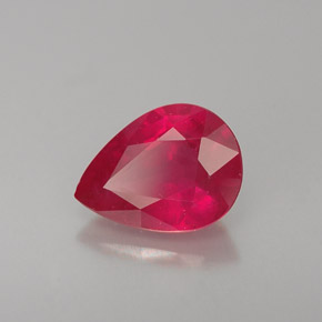 Rubis rouge naturelle en forme de poire, 1,31 ct, VS-SI