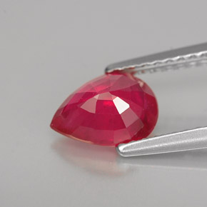 Rubis rouge naturelle en forme de poire, 1,31 ct, VS-SI