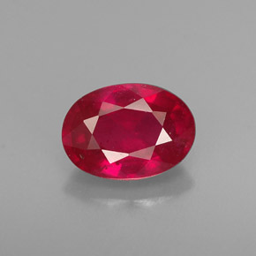 Rubis rouge naturelle coupe ovale, 1,16 ct, VS-SI