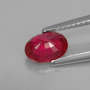Rubis rouge naturelle coupe ovale, 1,16 ct, VS-SI