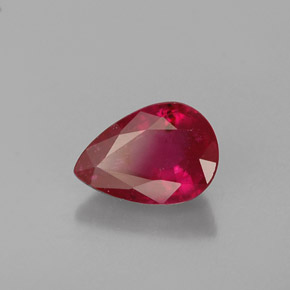 Rubis rouge naturelle en forme de poire, 1,05 ct, VS-SI